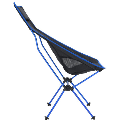 Sedia da Campeggio Pieghevole PVC e Acciaio Nero