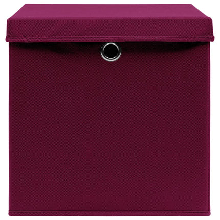 Contenitori con Coperchi 4 pz 28x28x28 cm Rosso Scuro