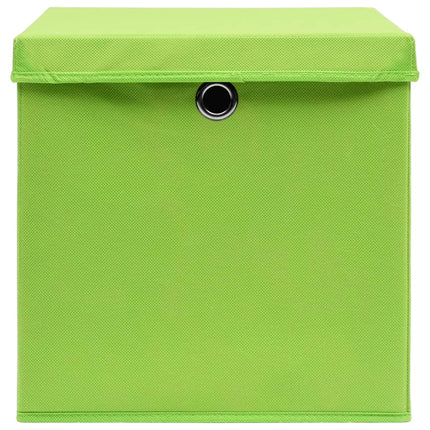 Contenitori con Coperchi 4 pz 28x28x28 cm Verde