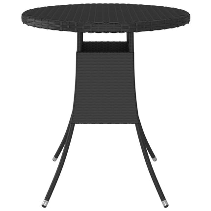 Tavolo da Giardino Nero 70x70x73 cm in Polyrattan