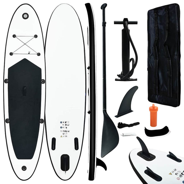 Set Tavola da SUP Gonfiabile Nero e Bianco