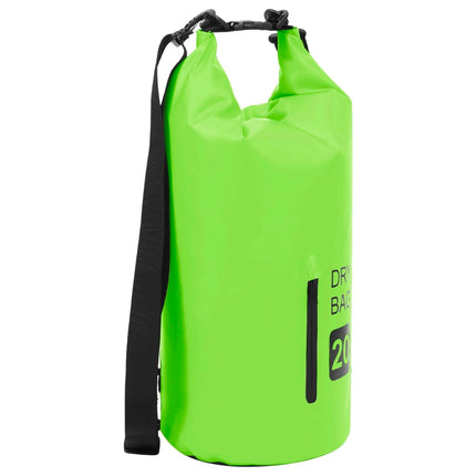 Borsa Impermeabile con Cerniera Verde 20 L in PVC