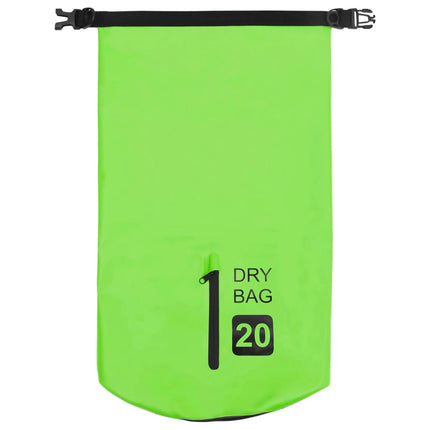 Borsa Impermeabile con Cerniera Verde 20 L in PVC