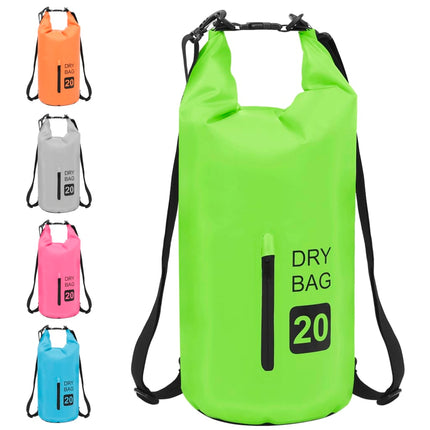 Borsa Impermeabile con Cerniera Verde 20 L in PVC