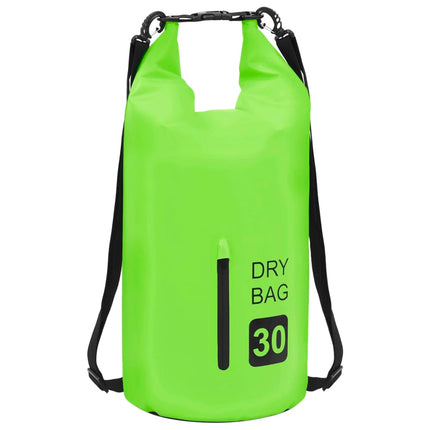 Borsa Impermeabile con Cerniera Verde 30 L in PVC