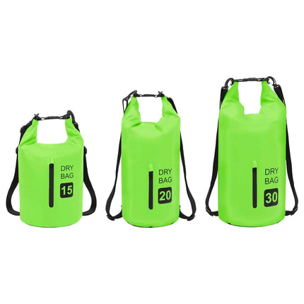 Borsa Impermeabile con Cerniera Verde 30 L in PVC