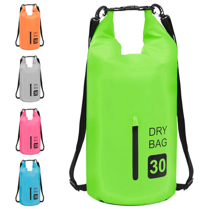 Borsa Impermeabile con Cerniera Verde 30 L in PVC