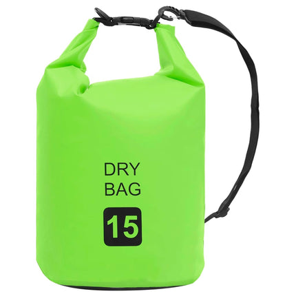 Borsa Impermeabile Verde 15 L in PVC