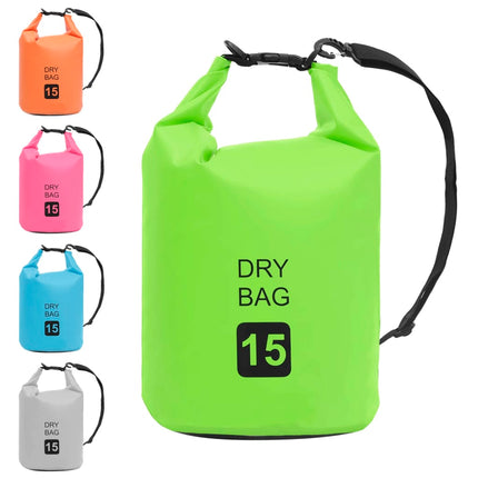Borsa Impermeabile Verde 15 L in PVC