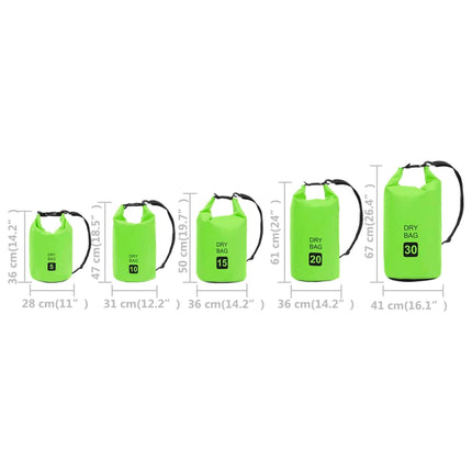 Borsa Impermeabile Verde 30 L in PVC