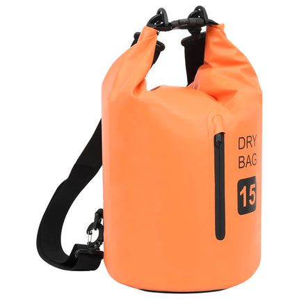Borsa Impermeabile con Cerniera Arancione 15 L in PVC