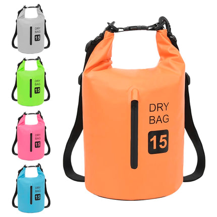 Borsa Impermeabile con Cerniera Arancione 15 L in PVC