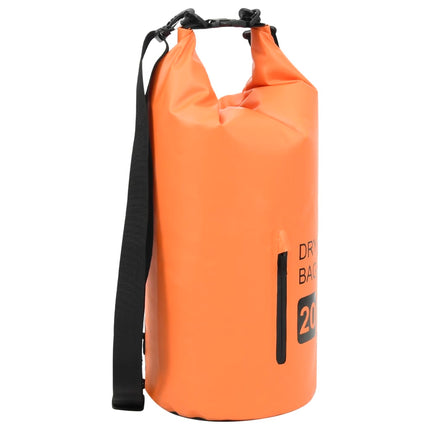 Borsa Impermeabile con Cerniera Arancione 20 L in PVC