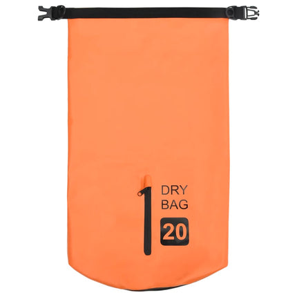 Borsa Impermeabile con Cerniera Arancione 20 L in PVC