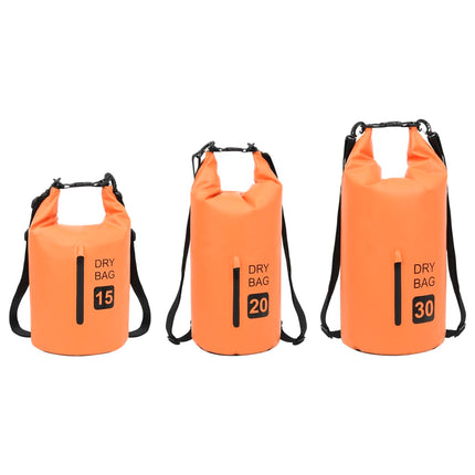 Borsa Impermeabile con Cerniera Arancione 20 L in PVC