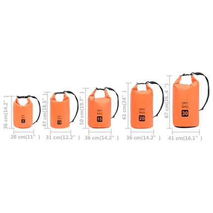 Borsa Impermeabile Arancione 10 L in PVC
