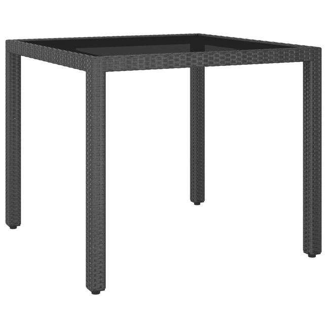 Tavolo da Giardino Nero 90x90x75 cm in Polyrattan