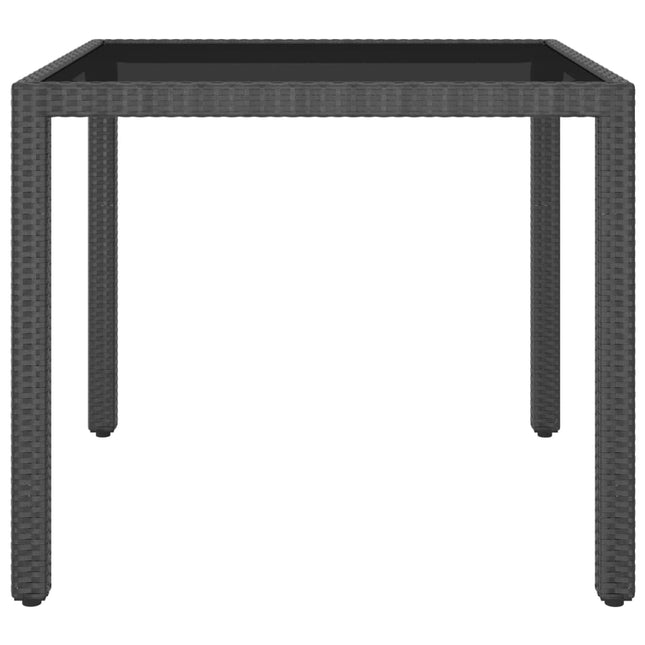 Tavolo da Giardino Nero 90x90x75 cm in Polyrattan