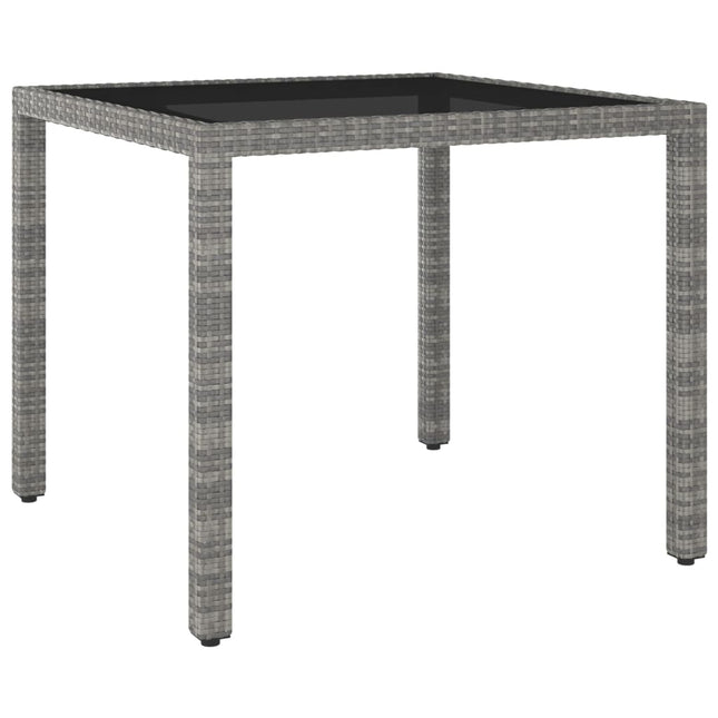 Tavolo da Giardino Grigio 90x90x75 cm in Polyrattan
