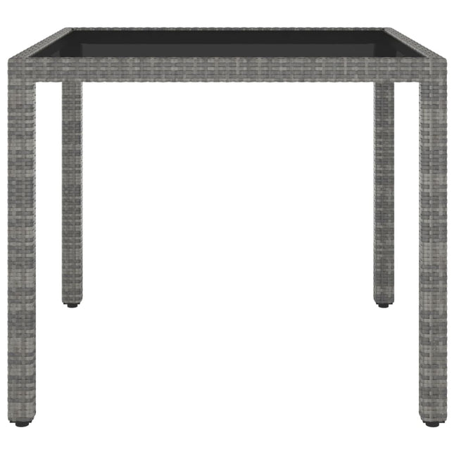 Tavolo da Giardino Grigio 90x90x75 cm in Polyrattan