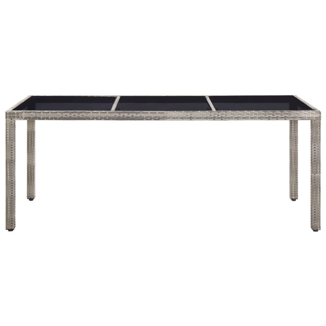 Tavolo da Giardino Grigio 190x90x75 cm in Polyrattan