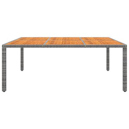 Tavolo Giardino 200x150x75 cm Massello Acacia Polyrattan Grigio
