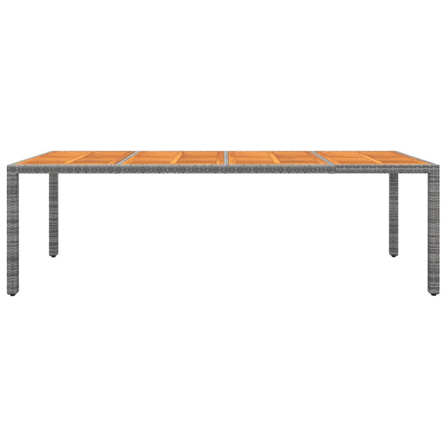 Tavolo Giardino Grigio 250x100x75cm Polyrattan Massello Acacia
