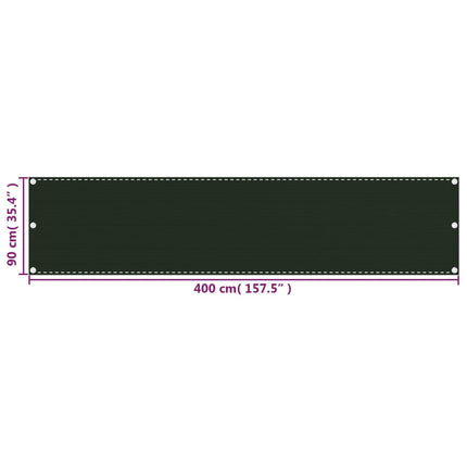 Paravento da Balcone Verde Scuro 90x400 cm in HDPE