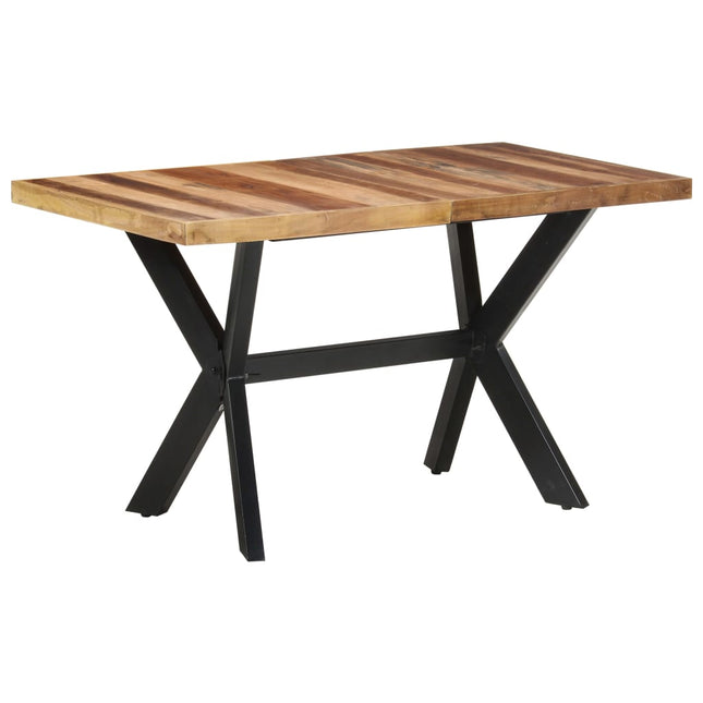 Tavolo da Pranzo 140x70x75 cm Legno Massello con Finitura Ambra