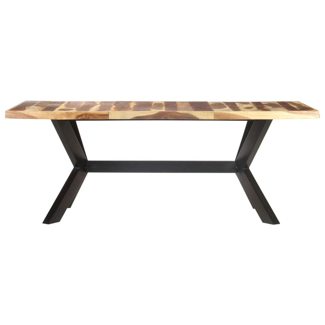 Tavolo da Pranzo 200x100x75cm Legno Massello con Finitura Ambra