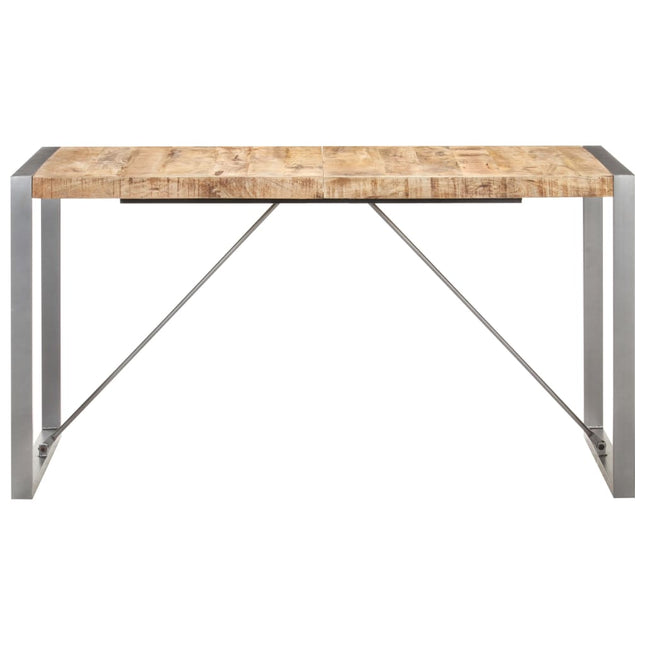 Tavolo da Pranzo 140x70x75 cm in Legno Massello di Mango Grezzo