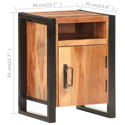 Comodino 40x35x55cm in Legno Massello di Acacia