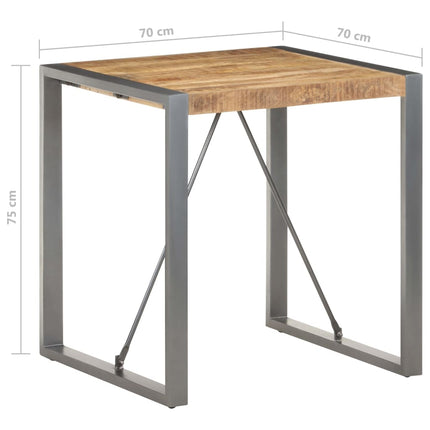 Tavolo da Pranzo 70x70x75 cm in Legno Massello di Mango Grezzo