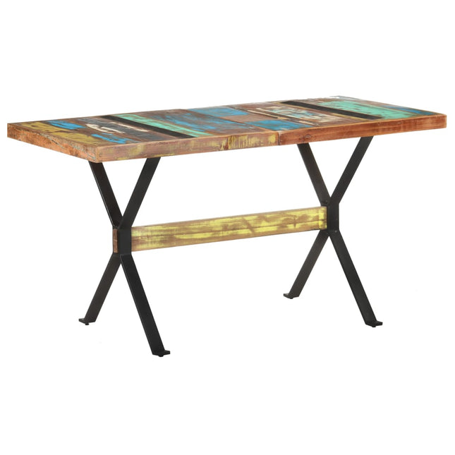 Tavolo da Pranzo 140x70x76 cm in Legno Massello di Recupero