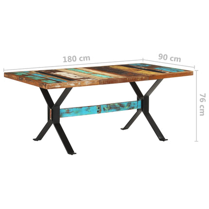 Tavolo da Pranzo 180x90x76 cm in Legno Massello di Recupero