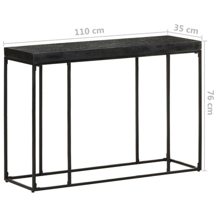 Tavolo Consolle Nero 110x35x76 cm Massello di Acacia e Mango