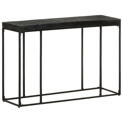 Tavolo Consolle Nero 110x35x76 cm Massello di Acacia e Mango