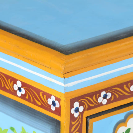 Credenza Dipinta a Mano Multicolore 110x30x76cm Mango Massello