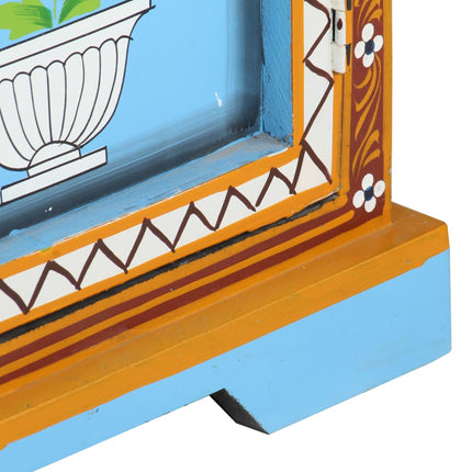 Credenza Dipinta a Mano Multicolore 110x30x76cm Mango Massello