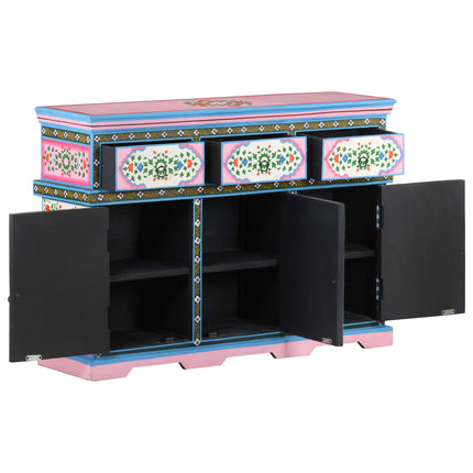 Credenza Dipinta a Mano Multicolore 110x30x76 cm Mango Massello