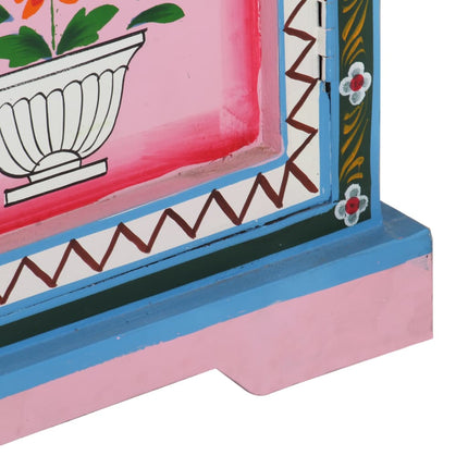 Credenza Dipinta a Mano Multicolore 110x30x76 cm Mango Massello