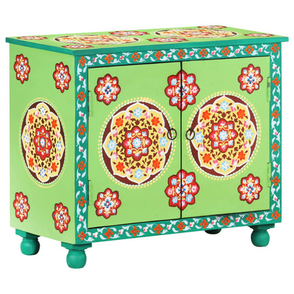 Credenza Dipinta a Mano Multicolore 70x35x60 cm Legno di Mango