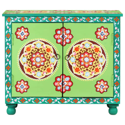 Credenza Dipinta a Mano Multicolore 70x35x60 cm Legno di Mango