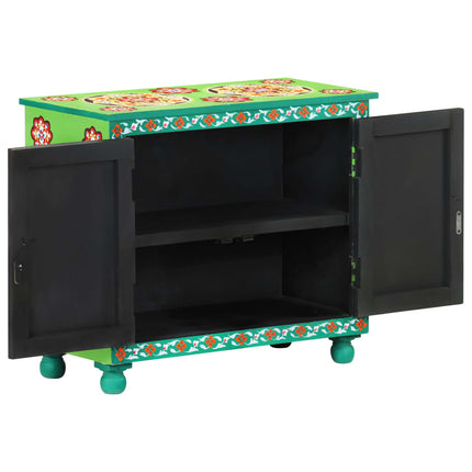 Credenza Dipinta a Mano Multicolore 70x35x60 cm Legno di Mango