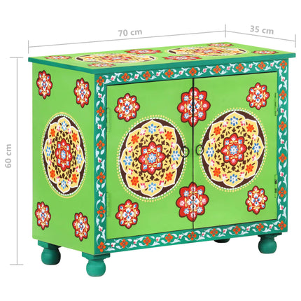Credenza Dipinta a Mano Multicolore 70x35x60 cm Legno di Mango