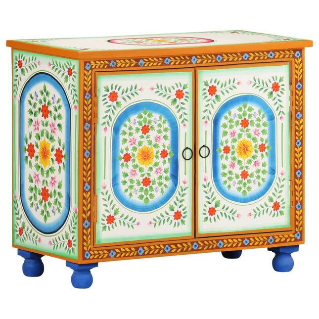 Credenza Dipinta a Mano 70x35x60 cm in Legno di Mango