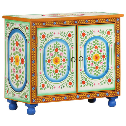 Credenza Dipinta a Mano 70x35x60 cm in Legno di Mango