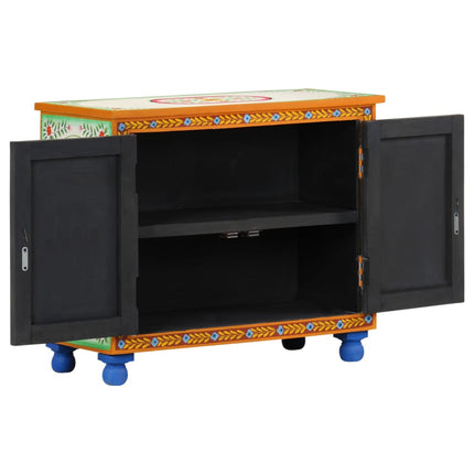 Credenza Dipinta a Mano 70x35x60 cm in Legno di Mango