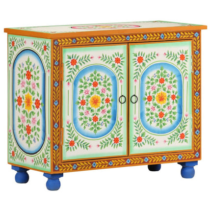 Credenza Dipinta a Mano 70x35x60 cm in Legno di Mango