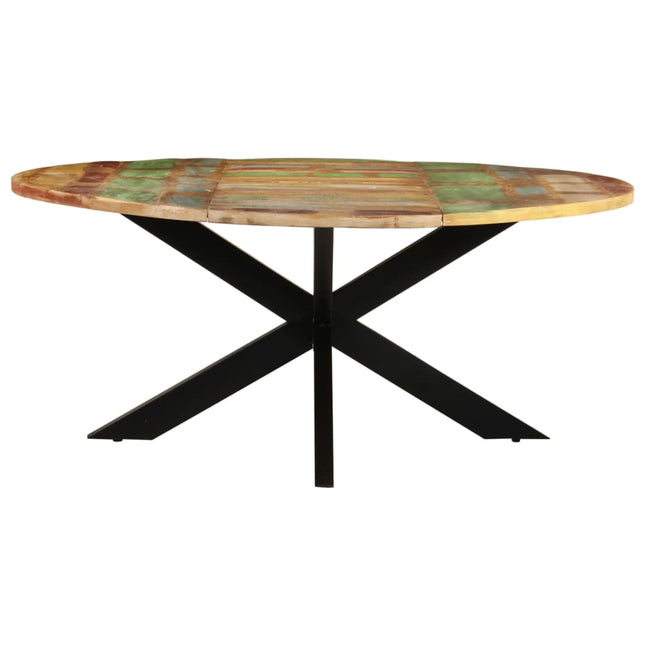 Tavolo da Pranzo Rotondo 175x75cm in Legno Massello di Recupero